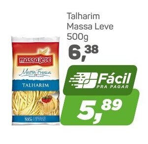 Arena Atacado Talharim Massa Leve 500g oferta