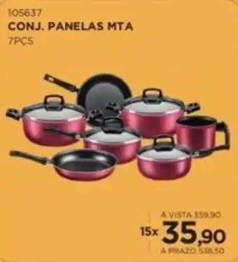 Benoit Conj. panelas mta 7pcs oferta