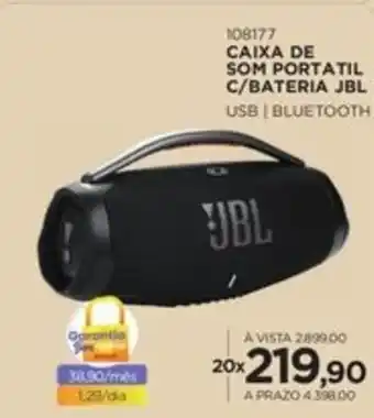 Benoit Caixa de som portatil c/bateria jbl usb | bluetooth oferta