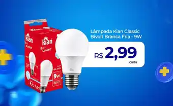 Supermercado Precito Lâmpada Kian Classic Bivolt Branca Fria - 9W oferta