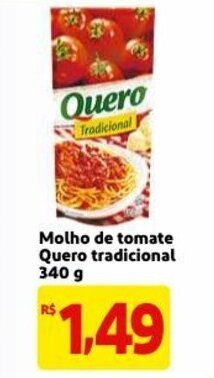Mercado Extra Molho de Tomate Quero tradicional 340g oferta