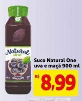 Mercado Extra Suco Natural One Uva e maca 900ml oferta