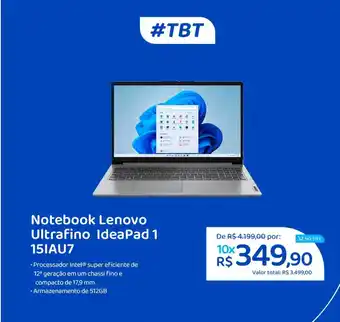 Nagem Notebook Lenovo Ultrafino IdeaPad 1 15IAU7 oferta