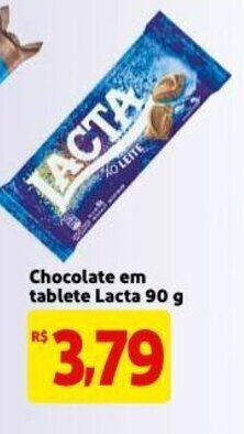 Mercado Extra Chocolate em tablete Lacta 90g oferta