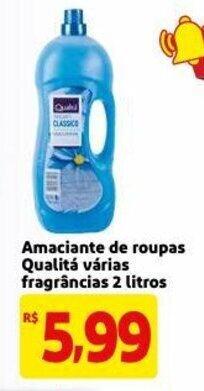 Mercado Extra Amaciante de roupas Qualita varias fragrancias 2L oferta