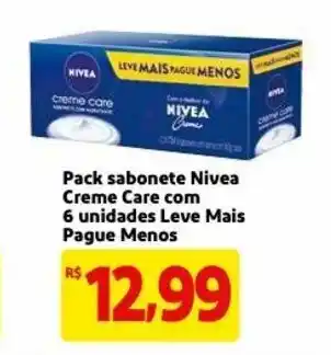 Mercado Extra Pack Sabonete Nivea Creme Care com 6 unidades Leve Mais Pague Menos oferta