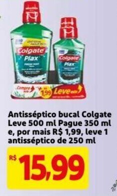Mercado Extra Antisseptico Bucal Colgate leve 500ml pague 350ml e, por mais oferta
