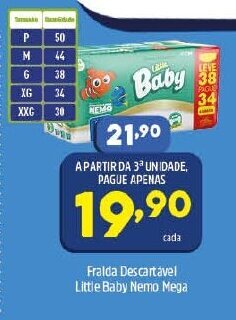 Arena Atacado Fralda Descartavel Little Baby Nemo Mega oferta