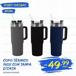 Casa Freitas Copo térmico inox com tampa d'casa oferta