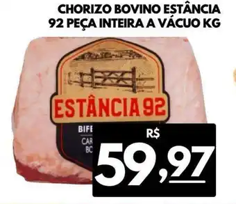 ServBem Chorizo bovino estância 92 peça inteira a vácuo oferta