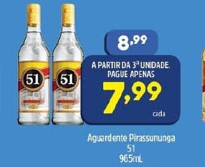 Arena Atacado Aguardente Pirassununga 51 965ml oferta