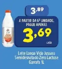 Leite Longa Vida Jussara Semidesnatado Zero Lactose Garrafa 1L