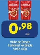 Arena Atacado Molho de Tomate Tradicional Predilecta Sache 340g oferta