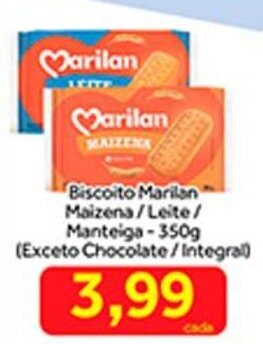 Shibata Supermercados Biscoito Marilan Maizena/ Leite/ Manteiga 350g oferta