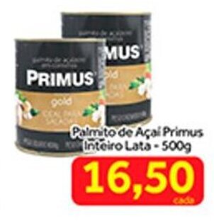 Shibata Supermercados Palmito de Acai Primus Inteiro Lata 500g oferta