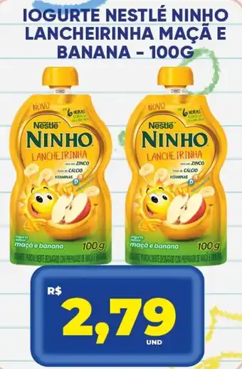 Tatico Iogurte nestlé ninho lancheirinha maçã e banana oferta