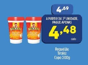 Arena Atacado Requeijao Tirolez Copo 200g oferta