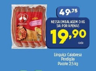 Arena Atacado Linguica Calabresa Perdigao pacote 2.5kg oferta