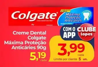 Lopes Supermercados Creme Dental Colgate Máxima Proteção Anticaries oferta