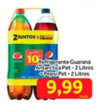 Shibata Supermercados Refrigerante Guarana Antarctica pet 2L + Pepsi Pet 2L oferta