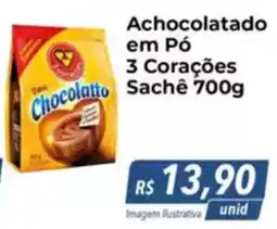 Hiper Moreira Achocolatado em Pó 3 Corações sache oferta