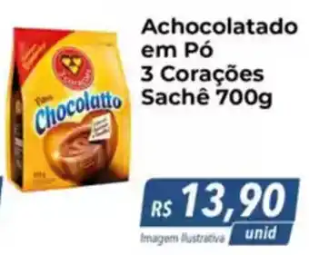 Hiper Moreira Achocolatado em Pó 3 Corações sache oferta