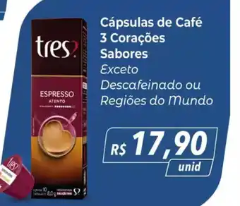 Hiper Moreira Cápsulas de Café 3 Corações Sabores oferta