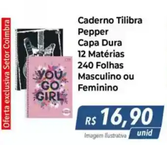 Hiper Moreira Caderno Tilibra Pepper Capa Dura 12 Matérias 240 Folhas Masculino ou Feminino oferta