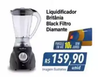 Hiper Moreira Liquidificador Britânia Black Filtro Diamante oferta