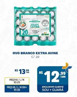 Supermercado Guará Ovo branco extra avine c/20 oferta