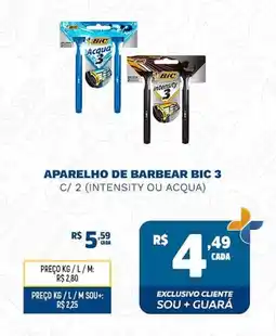 Supermercado Guará Aparelho de barbear bic 3 oferta