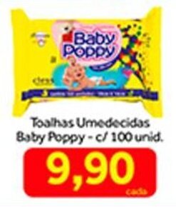 Shibata Supermercados Toalhas Umedecidas Baby Poppy c/100un. oferta