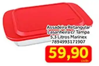 Shibata Supermercados Assadeira Retangular lasanheira c./ tampa 5.3L Marinex oferta