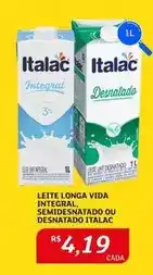 Assaí Atacadista Italac - leite longa vida integral, semidesnatado ou desnatado oferta