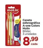 Carrefour Molin - caneta esferográfica a-one colors oferta