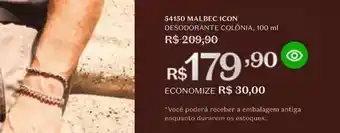 O Boticário O boticario - malbec icon desodorante colônia oferta