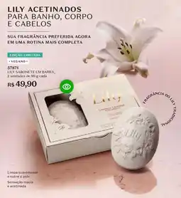 O Boticário Lily - acetinados para banho, corpo e cabelos oferta