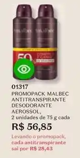 O Boticário Malbec - antitranspirante desodorante aerossol oferta