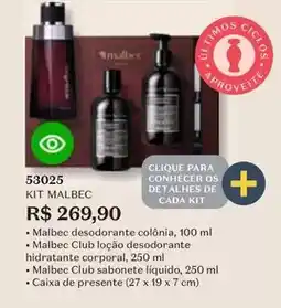 O Boticário Malbec - kit oferta