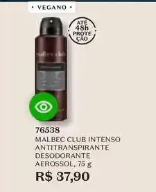 O Boticário Malbec - club intenso antitranspirante desodorante aerossol oferta