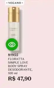 O Boticário O boticario - floratta simple love body spray desodorante oferta