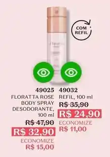 O Boticário Floratta - rose refil oferta