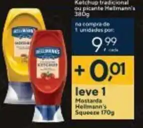 Coop Ketchup Tradicional ou Picante Hellmann's 380g oferta