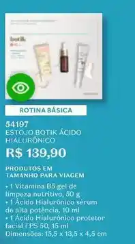 O Boticário Estojo botik ácido hialuronico oferta