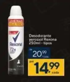 Coop Desodorante Aerosol Rexona 250ml tipos oferta