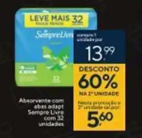 Coop Absorvente com Abas adapt Sempre livre com 32 unidades oferta