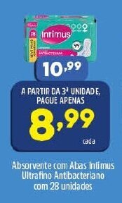 Absorvente com Abas Intimus Ultrafino Antibacteriano com 28 unidades