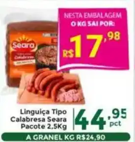 Comercial Esperança Linguiça Tipo Calabresa Seara Pacote oferta