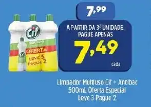 Arena Atacado Limpador Multiuso Cif + Antibac 500ml Oferta Especial Leve 3 Pague 2 oferta