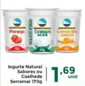 Comercial Esperança logurte Natural Sabores ou Coalhada Serramar oferta